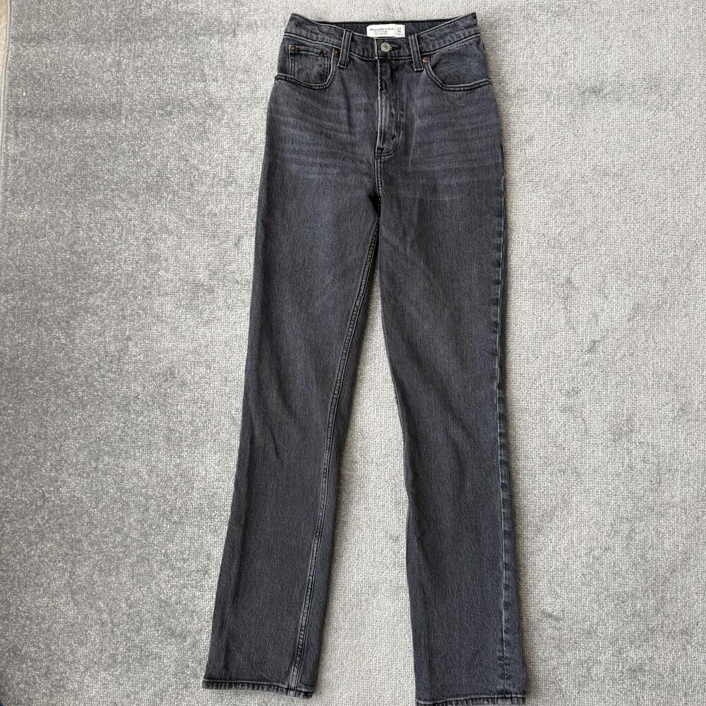 Abercrombie & Fitch Jeans Womens 24/00L Gray 90s Straight Ultra High Rise Denim
